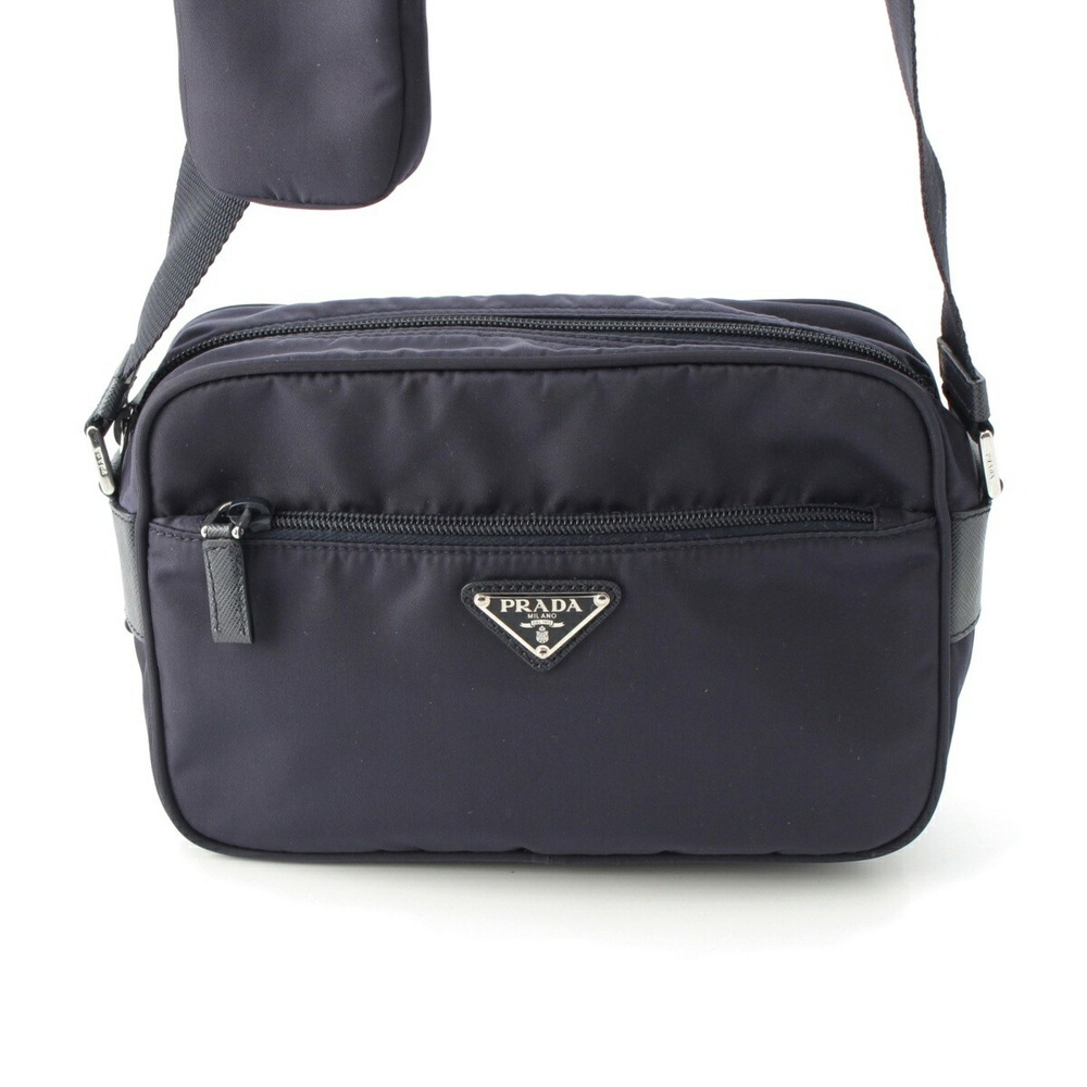 Prada Bag Navy Re Triangle Blue Camera Logo Shoulder Bag